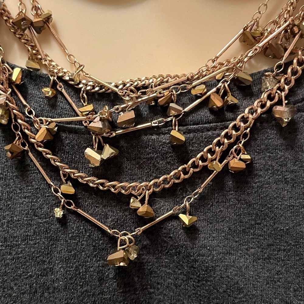 Simply Vera Multistrand Rose Gold Necklace - Picture 5 of 14